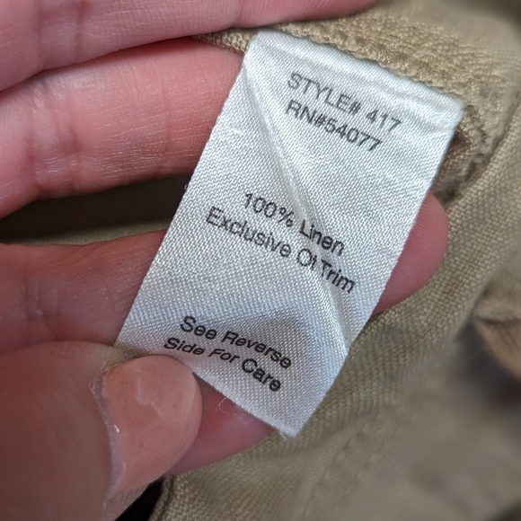 Cabi Wide Leg Olive Khaki All Linen Pants Medium - Picture 5 of 12